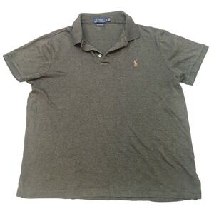 Polo Ralph Lauren Custom Slim Fit Grey Multi-Color Pony Polo Shirt Men’s L
